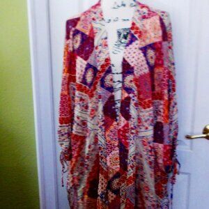 VICI Boho Kimono Cover Up Summer Beach Pool Open Front Top S